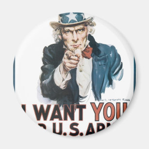 Uncle Sam Poster, America. I Want You For... Magnet