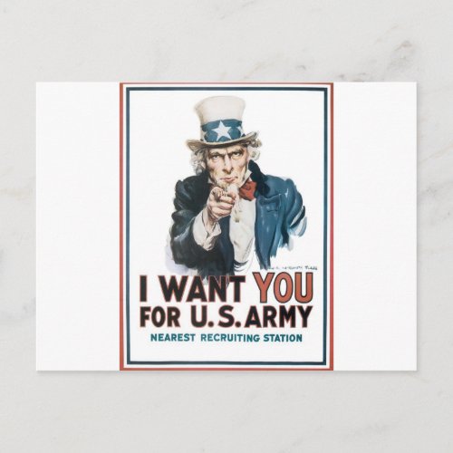 Uncle Sam Poster America I Want You For Postcard
