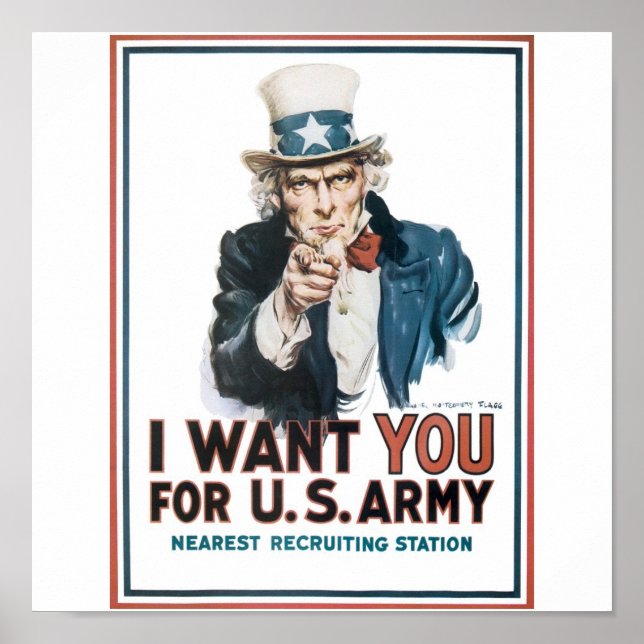 Uncle Sam Poster, America. I want you for the U.S. Poster (Front)