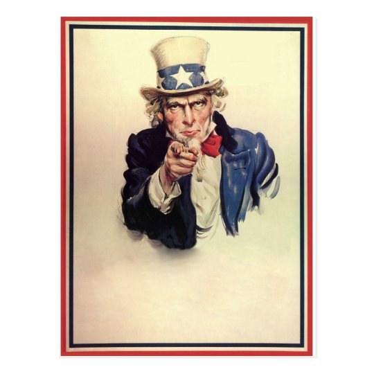 Uncle Sam Want You Bite My Nipples Postcard