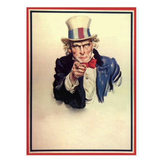 Uncle Sam Poster Template Postcard Zazzle