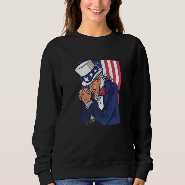 Uncle Sam Praying Us American Patriotic Culture 4t Sweatshirt (Front)