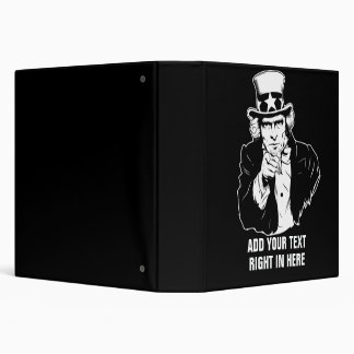 Uncle Sam Propaganda Portrait 3 Ring Binder