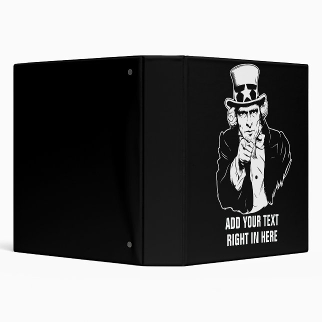 Uncle Sam Propaganda Portrait 3 Ring Binder (Background)