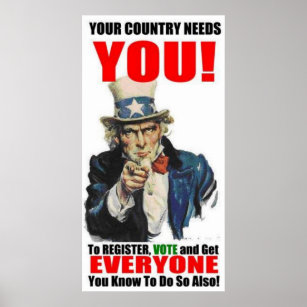 Uncle Sam Register to Vote Poster