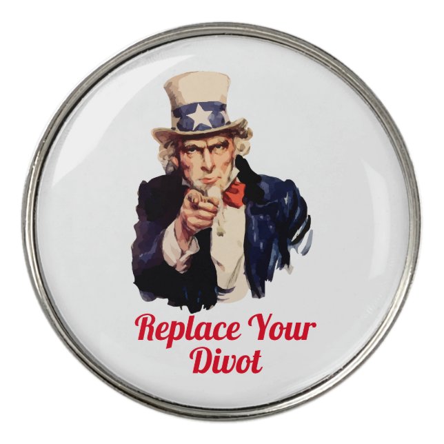 Uncle Sam Replace Your Divot Golf Ball Marker (Front)