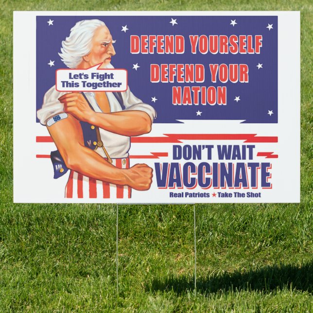 Uncle Sam Retro Vaccinate Add Your Own Slogan Sign (Insitu)