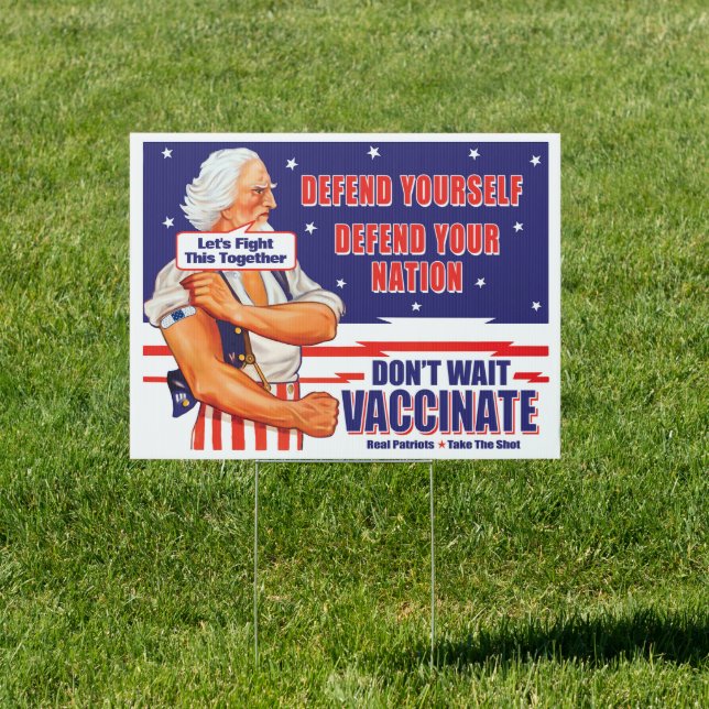 Uncle Sam Retro Vaccinate Add Your Own Slogan Sign (Insitu)