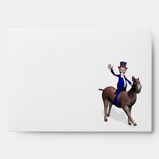 Uncle Sam Riding On Donkey Envelope (Front)