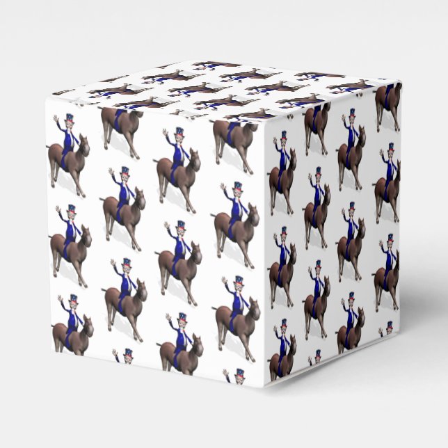 Uncle Sam Riding On Donkey Favor Boxes (Front Side)