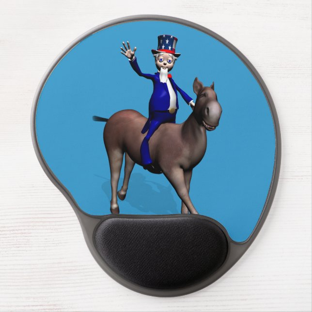 Uncle Sam Riding On Donkey Gel Mouse Pad (Front)