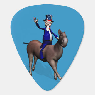 Uncle Sam Riding On Donkey Guitar Pick