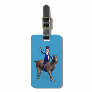 Uncle Sam Riding On Donkey Luggage Tag