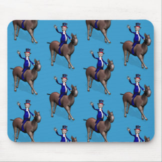 Uncle Sam Riding On Donkey Mouse Pad