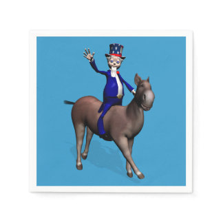 Uncle Sam Riding On Donkey Paper Napkins