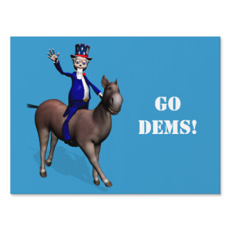 Uncle Sam Riding On Donkey Sign