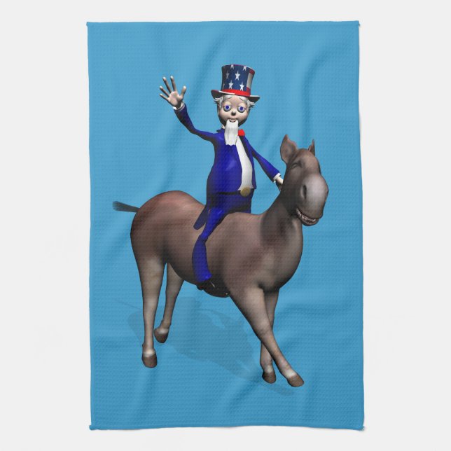 Uncle Sam Riding On Donkey Towel (Vertical)