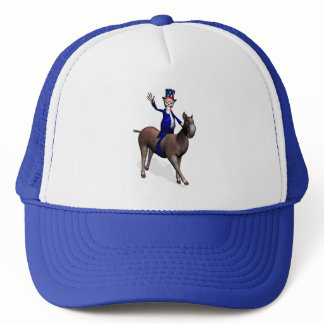 Uncle Sam Riding On Donkey Trucker Hat