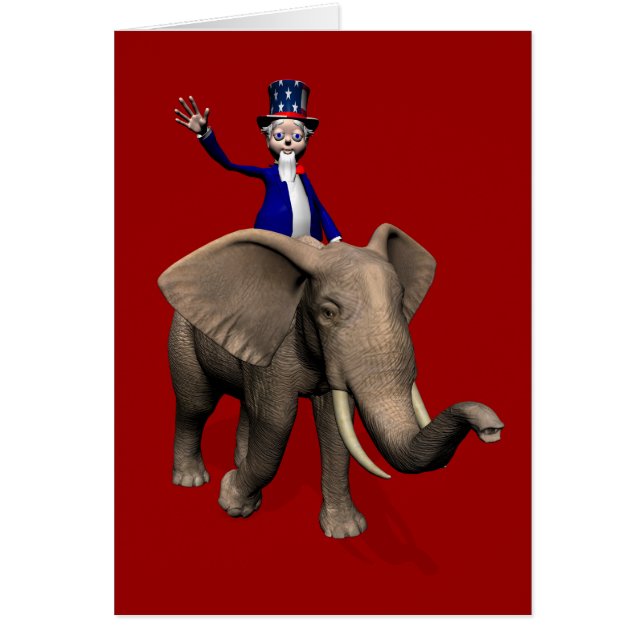 Uncle Sam Riding On Elephant Cards (Front)