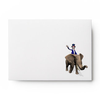 Uncle Sam Riding On Elephant Envelope