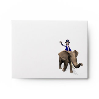 Uncle Sam Riding On Elephant Envelope