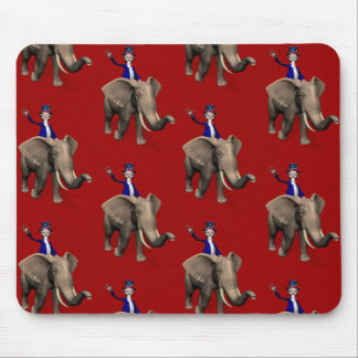 Uncle Sam Riding On Elephant Mouse Pad