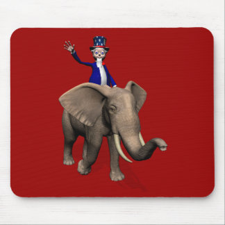 Uncle Sam Riding On Elephant Mouse Pad