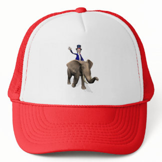 Uncle Sam Riding On Elephant Trucker Hat