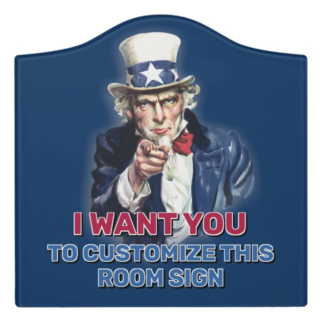 Uncle Sam Room Sign (Large Crest Front)