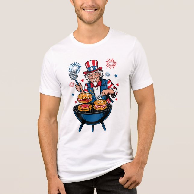 Uncle Sam’s Star-Spangled BBQ Bash Tri-Blend Shirt (Front)