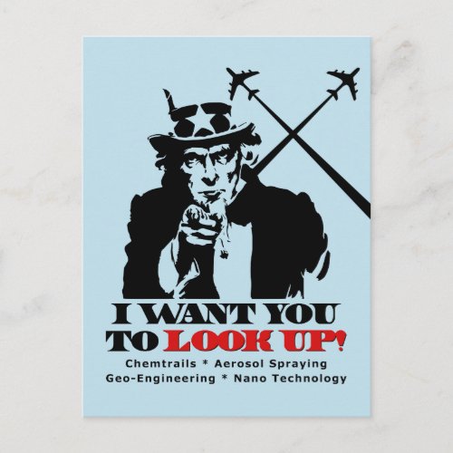 Uncle Sam says I Want You To Look Up Postcard