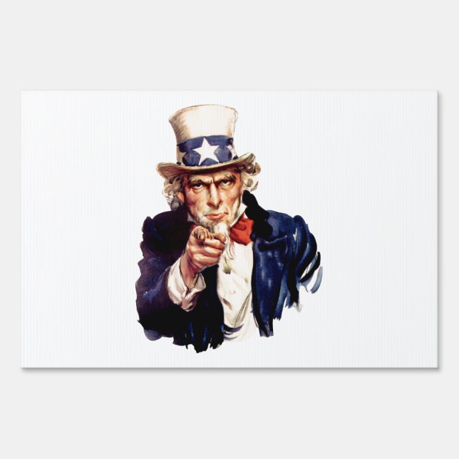 Uncle Sam Says Keep Off Lawn Sign (Front)