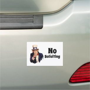 Uncle Sam Says No Soliciting Car Magnet