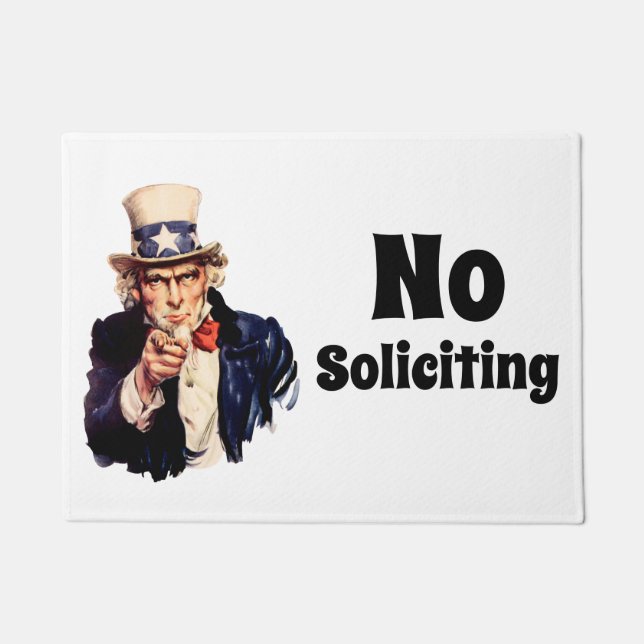 Uncle Sam Says No Soliciting Doormat (Front)
