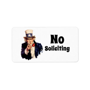 Uncle Sam Says No Soliciting Label