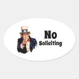 Uncle Sam Says No Soliciting Oval Sticker