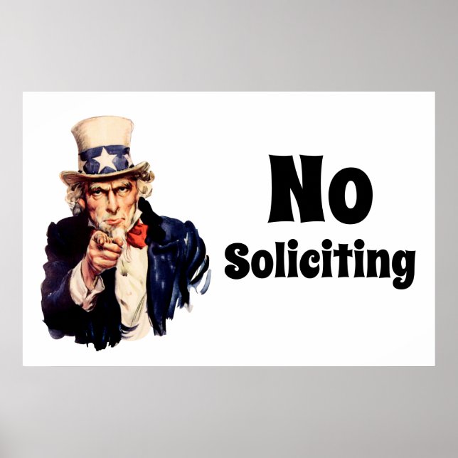 Uncle Sam Says No Soliciting Poster (Front)