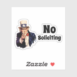 Uncle Sam Says No Soliciting Sticker