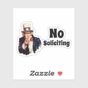 Uncle Sam Says No Soliciting Sticker