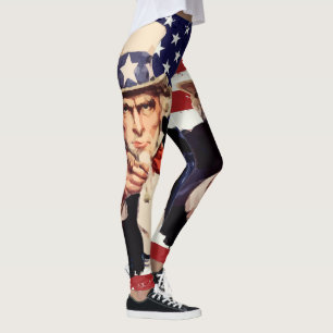 Uncle Sam Stars and Stripes Leggings