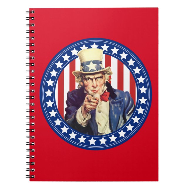 Uncle Sam Stars and Stripes Notebook (Front)