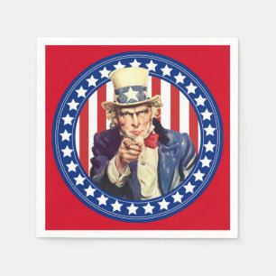 Uncle Sam Stars and Stripes Paper Napkins