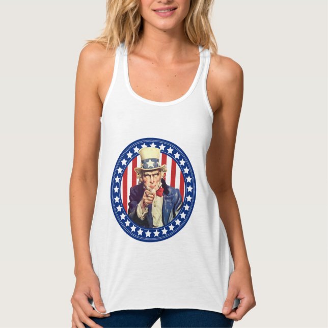 Uncle Sam Stars and Stripes Tank Top (Front)