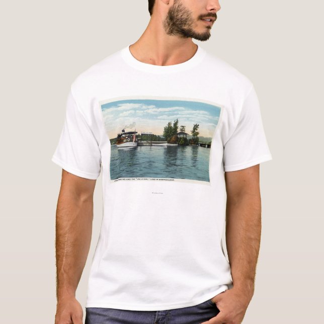 Uncle Sam Steamer at the Loon Island Landing T-Shirt (Front)