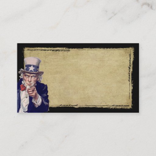 Customizable Uncle Sam &amp; Tan- Prim Biz Cards Business Card Template