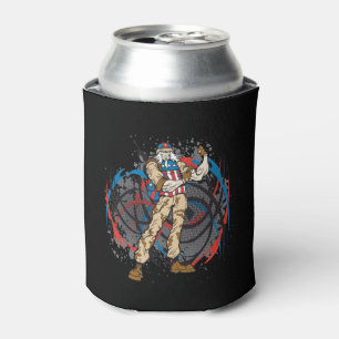 Uncle Sam Tribal Camouflage Hunter Skull Can Cooler