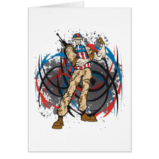 Uncle Sam Tribal Camouflage Hunter Skull Cards