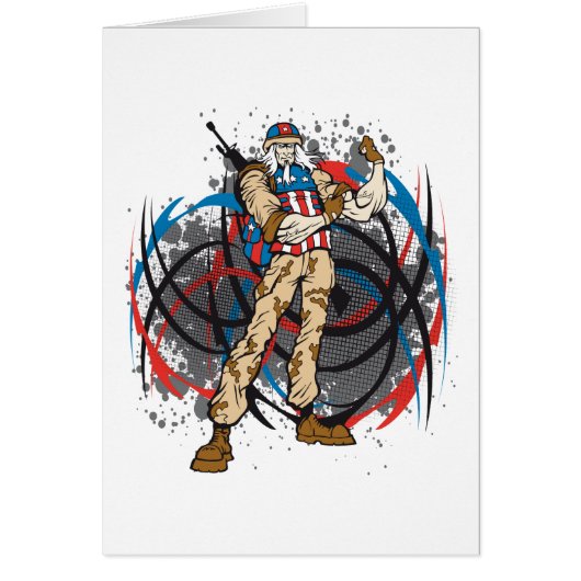 Uncle Sam Tribal Camouflage Hunter Skull Cards (Front)