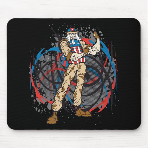 Uncle Sam Tribal Camouflage Hunter Skull Mouse Pad