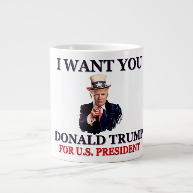 Uncle Sam Trump for President Giant Coffee Mug (Front)